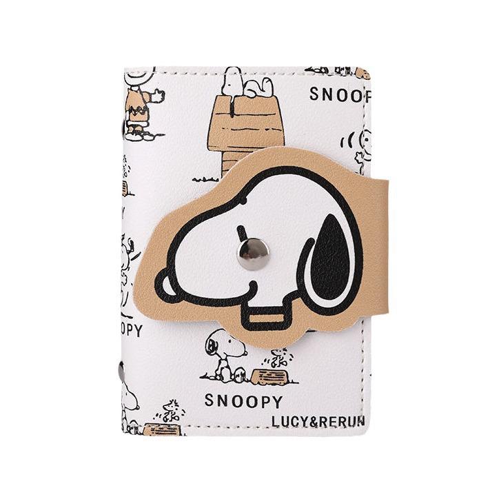 Snoopy Cartoon Large Capacity Soft PU ID Holder with Multiple Card Slots