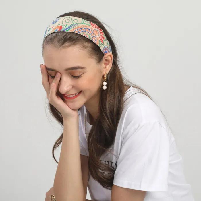 LALA Imported Ethnic Hairband P-IVORY/JAC