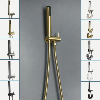 Tragbares Hochdruck-Bidet-Sprühset für Badezimmer und Balkon, gebürstetes Gold, 3 Funktionen, Handbrause, Duschdüse, selbstreinigend