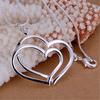 925 Stamped Silver Romantic Double Heart Pendant Necklace for Women Fashion Streetwear Jewelry Wedding Party Holiday Gifts