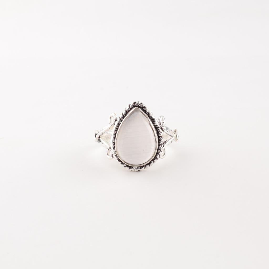 Selenite Gemstone 925 Sterling Silver Jewelry Handmade Statement Ring For Women RR-57-40