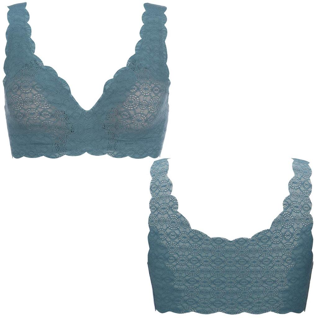 Zero Feel Half Top with Cups Wireless Bra with No Size M Sloggi/Triumph Lace-Type (10190525) - Pads, Lightweight, Non-Slip, Hooks, (6308) (Warm White)