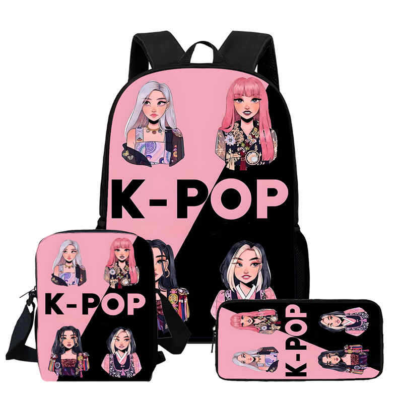 Kpop Witcher Girl Group Trendy Kids Backpack with High-Definition Print, Large Capacity, Lightweight, and Back-Protecting Design 6267