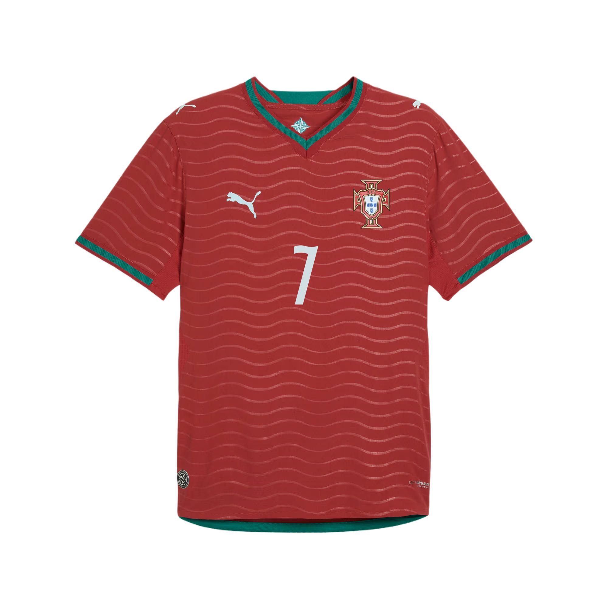 

Puma Portugal 2026 Authentic Home Player Jersey Cristiano Ronaldo 7 Moisture-Wicking V-Neck Short Sleeve Football Shirt Men jersey 788140-77 L