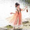 Girls Spring Hanfu Dress Embroidered Ruqun Fairy Traditional Chinese Costume for Kids Performance