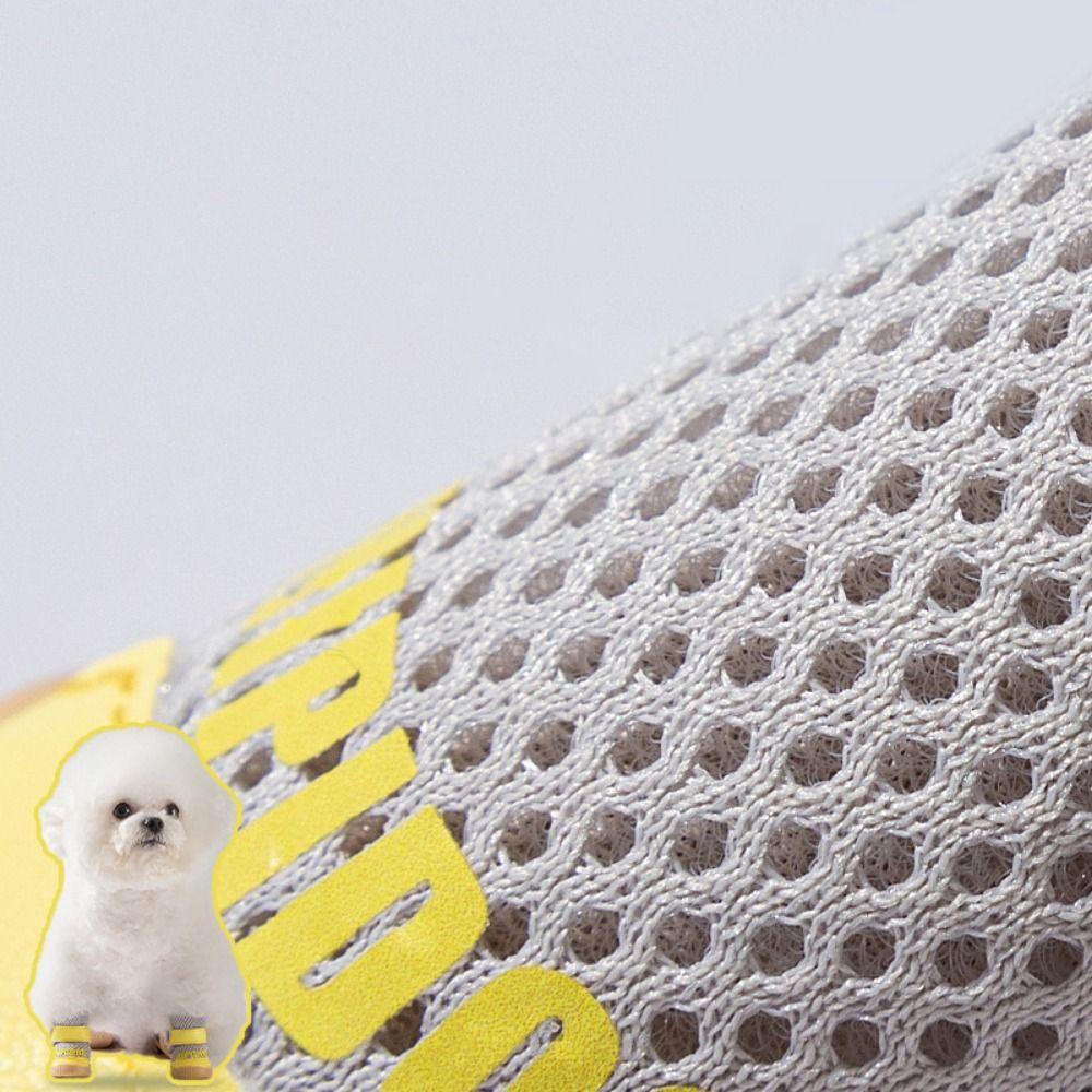 4pcs/set Anti-slip Mesh Dog Shoes Wear-resistant Pet Sneakers Dog Going Out Shoes Dogs Boots  Autumn