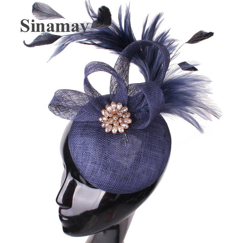 Linen Ladies Wedding Banquet Linen Hat New Top Hat Feather Shaped Bridal Top Hat