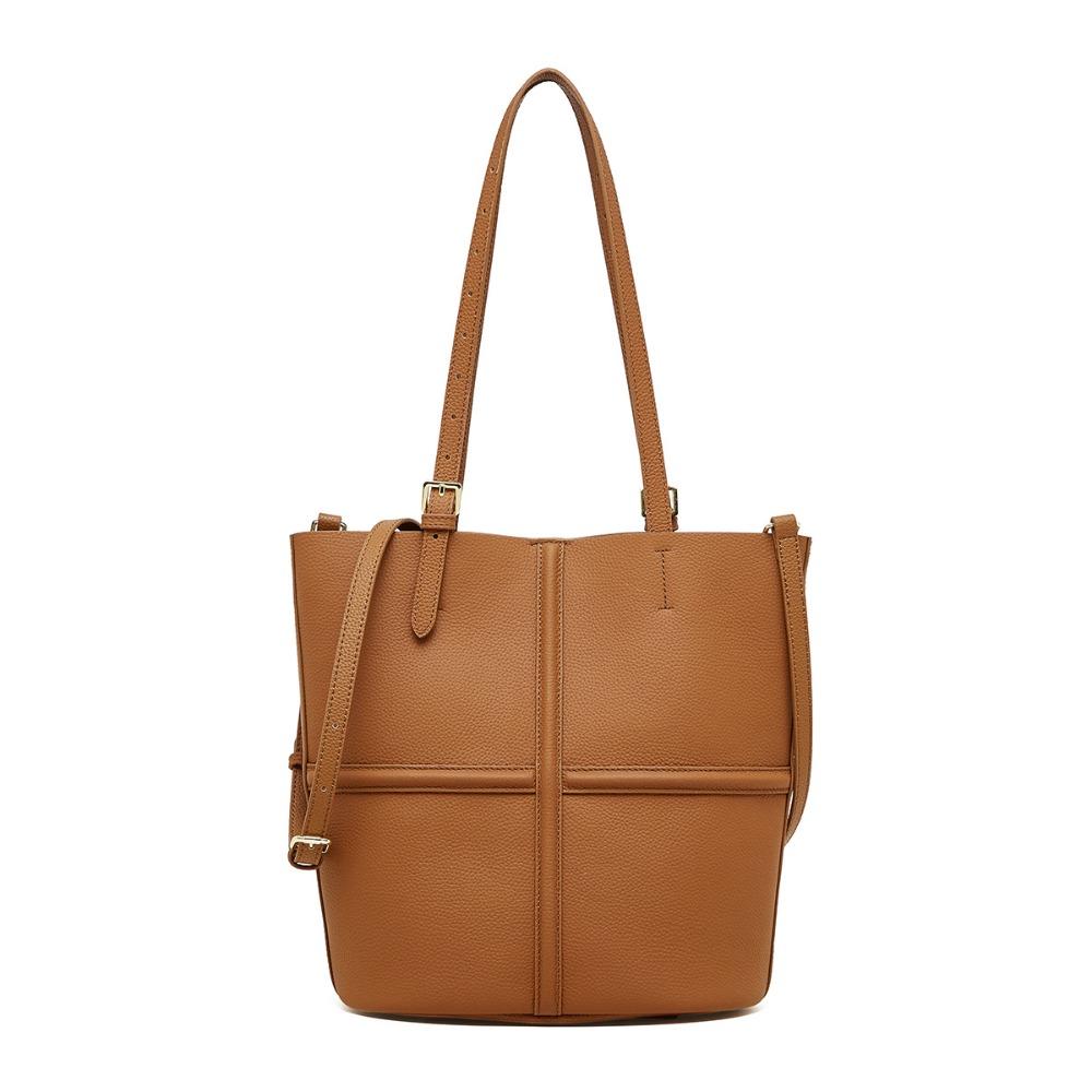 Fashion Handbag Large Capacity Textured Shoulder Bag Cowhide Light Luxury Tote Women's Bag