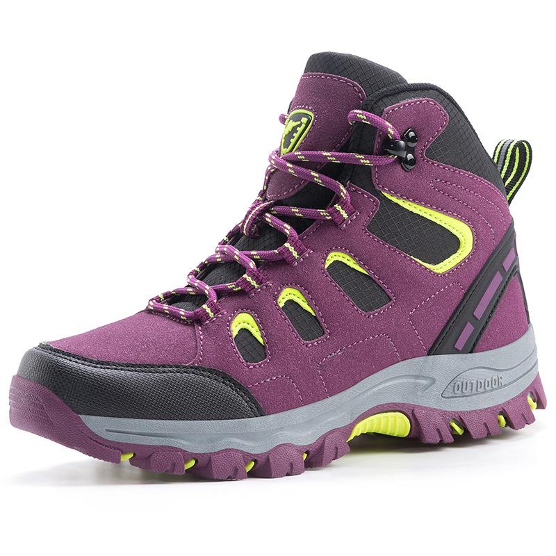 Мужские Высокие Нескользящие Дышащие Быстрошнурующиеся Треккинговые Ботинки для Хайкинга Женские 36
