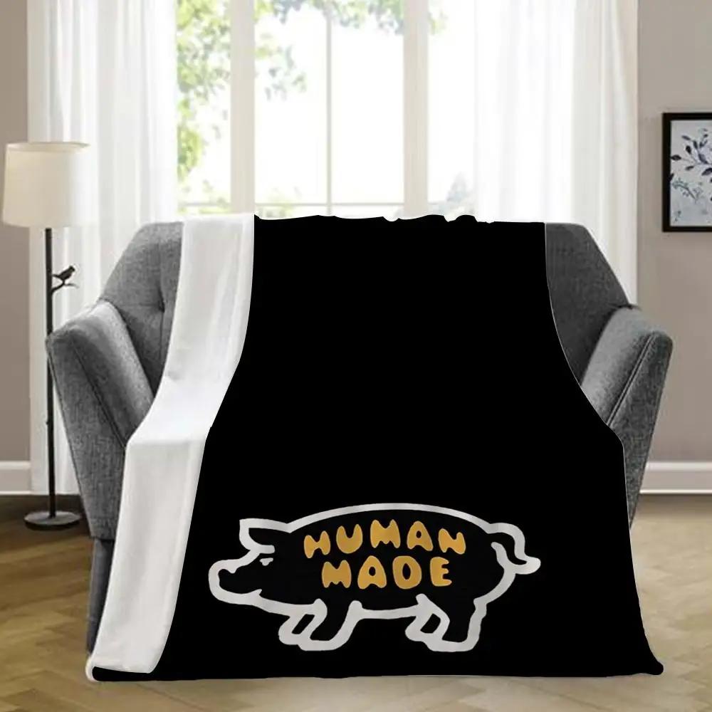 Artistic Throw Blanket Portable Thick Flannel for Home Travel Camping Sofa Picnic Aesthetic Design 75X95CM