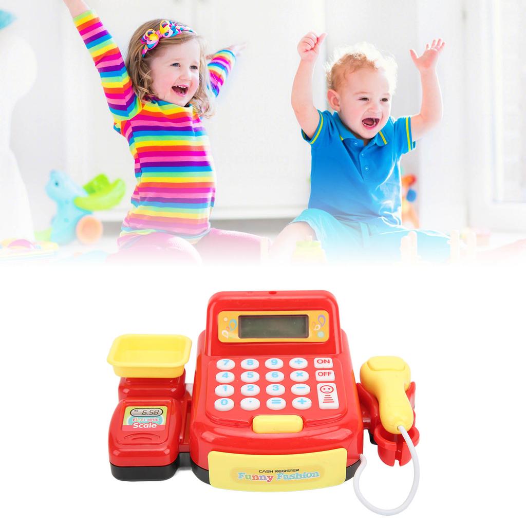 Children Mini Cash Register Toy Cash Register Simulation Coin Set for Over 3 Year Old Kids Birthday Gift
