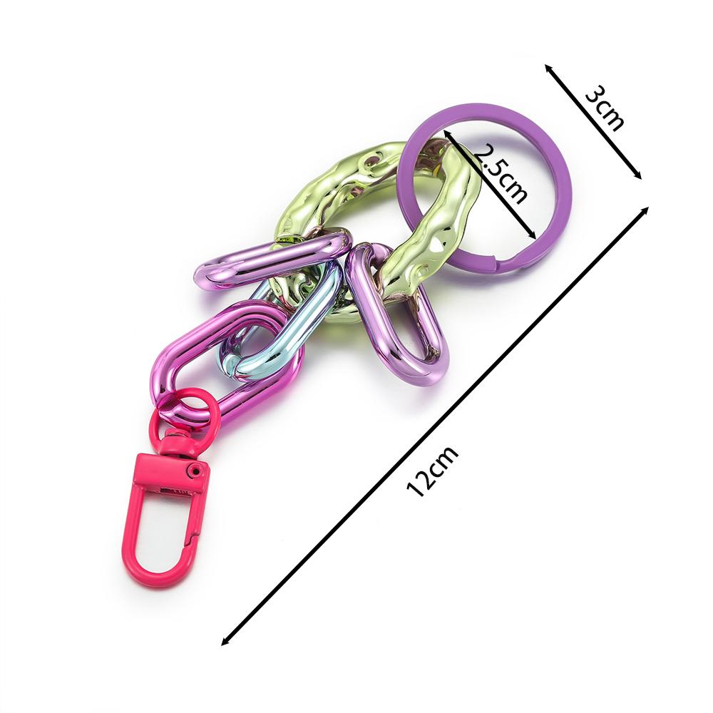 1pc Colorful Acrylic Links Chain Keychain Handmade Car Key Ring for Women Men Handbag Accessories DIY Friendship Gifts