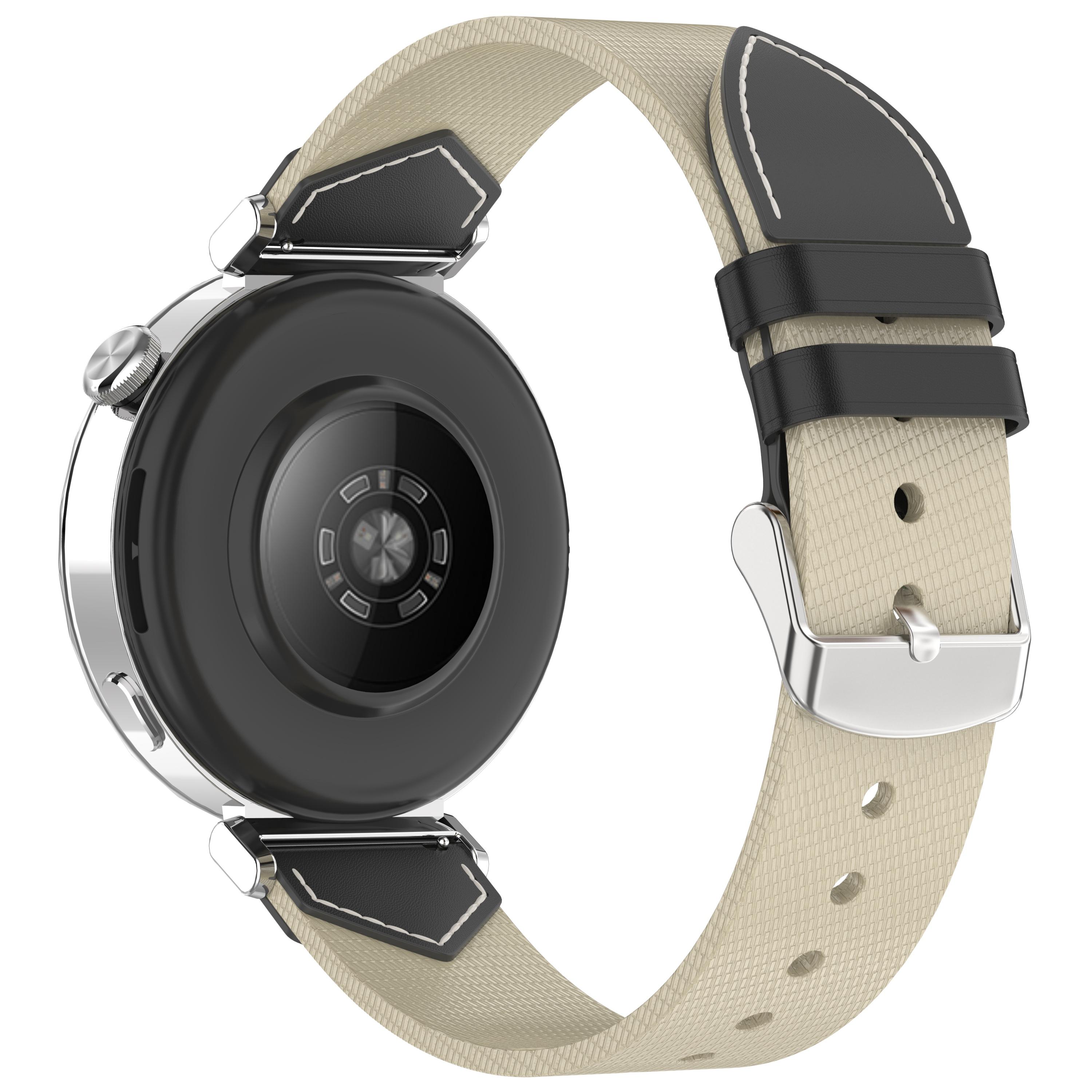 

Ремінець для Huawei Watch GT 5 Pro 42мм/GT 5 41мм/GT 4 41мм Універсальний 18мм Нейлоновий Шкіряний Ремінець Starlight+Black