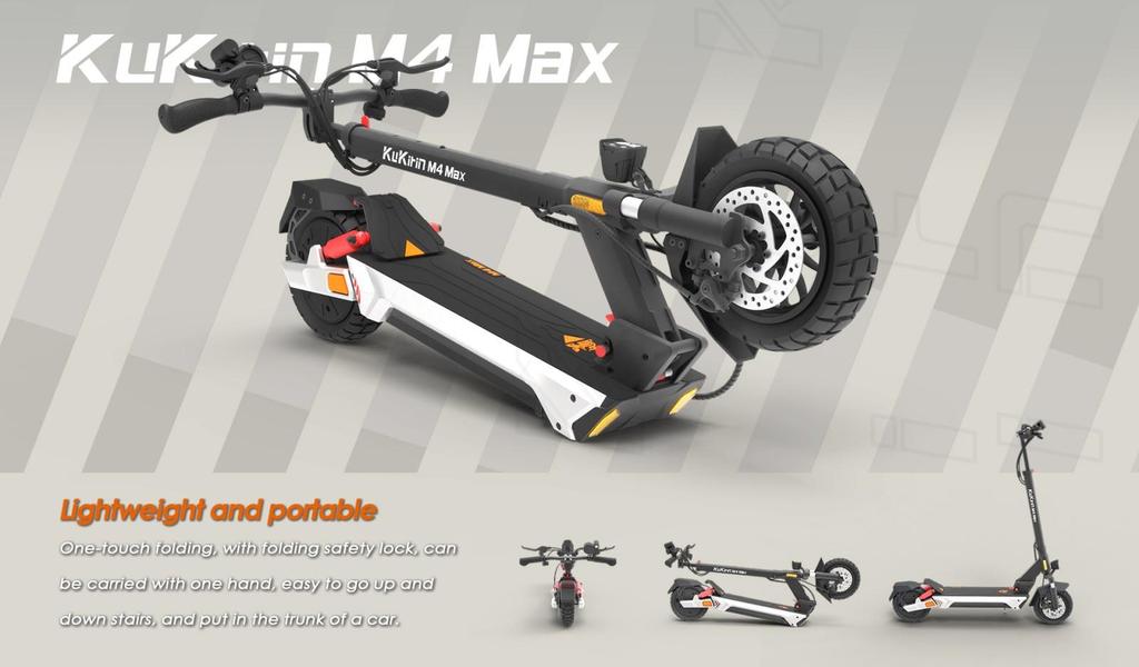 Kukirin M4 Max Folding Electric Scooter 10" Tires 800W Motor 48V18Ah Battery Max Range 64km 45km/h Max Speed