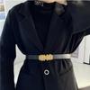 Retro Vintage Womens Ins Simple Unique Buckle Design Denim Pants Belt For Coats