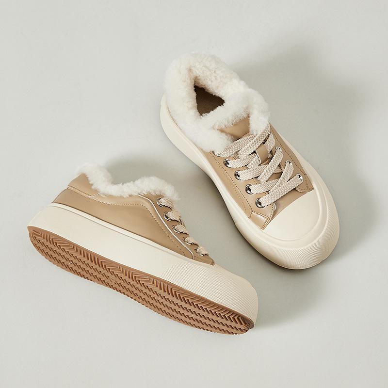 

Зима 2024 года. Повседневные кроссовки из мехового бархата: Натуральная кожа, плотная, теплая, легкая, универсальная обувь. 38 хаки