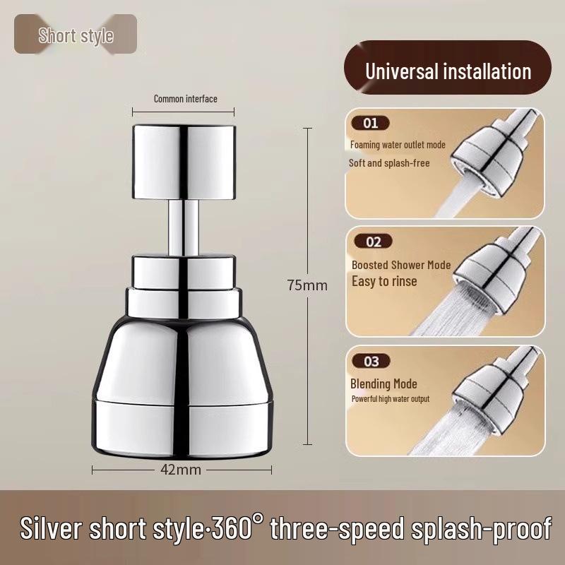 Rotating Anti-Splash Kitchen Sink Faucet Extension Aerator