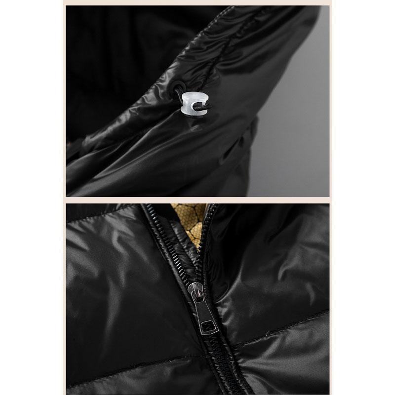 Vinter Plus Size dunväst med huva för feta män Lös vit ankdun svart guld väst 4XL-12XL