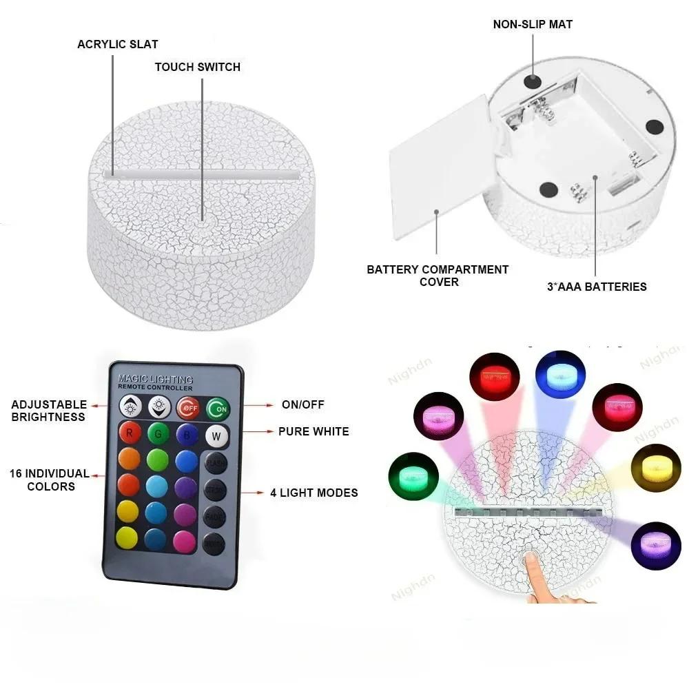 Nighdn Acrylic Skull 3D Lamp Optical Illusion Night Light 7 Colors Gift for Holloween Ghost Festival Home Room Decor Nightlight