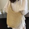 Geantă împletită Lazy Wind Feeling Relaxed Geantă de umăr de vară pentru femei Geantă casual de plajă de mare capacitate
