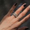 Hot Fashion Wedding Rings for Women Modern Design Sparkling Cubic Zircon Crystal Rings Luxury Silver Color Female Jewelry