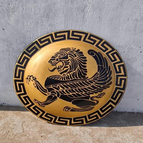 Authentischer Griechischer Hopliten Schild Handgefertigtes Kostümdesign Holz Griechischer Krieger Wand Heimdekoration.