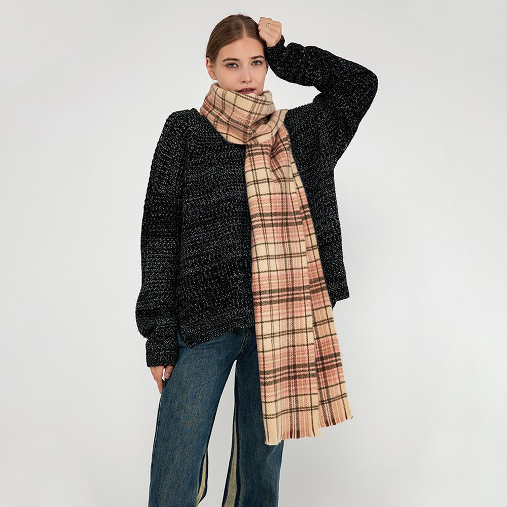 

Ac plaid scarf women s autumn and winter new warm imitation cashmere striped shawl comfortable and versatile