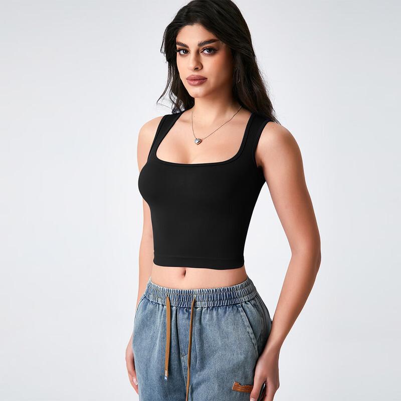 Бесшовный ребристый спортивный жилет для йоги Longchan