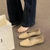 Měkké kožené boty s měkkou podrážkou pro babičky, dámské jarní a jarní boty z roku 2025, nové retro literární a umělecké boty s jedním pedálem, dámské ploché boty s čepicí
