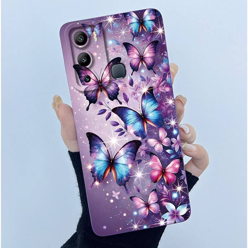 Case for Infinix Hot 12i Hot 12 Play Back Cover Butterfly Flower Soft Silicone Cases for Infinix Hot12i 12Play Hot12 Phone Funda
