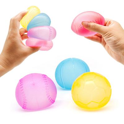 4Pcs Sports Ball Squeeze Toy Stress Relief Mini Basketball Baseball Rugby Football Fidget Toy Decompression Stress Ball Sports Lover Gift