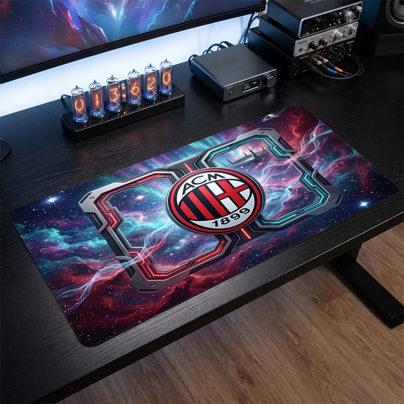 Tappetino per Mouse Grande Stampato AC Milan, Tappetino Morbido in Gomma Antiscivolo per Scrivania da Gioco per Ufficio Laptop Computer Decorazione