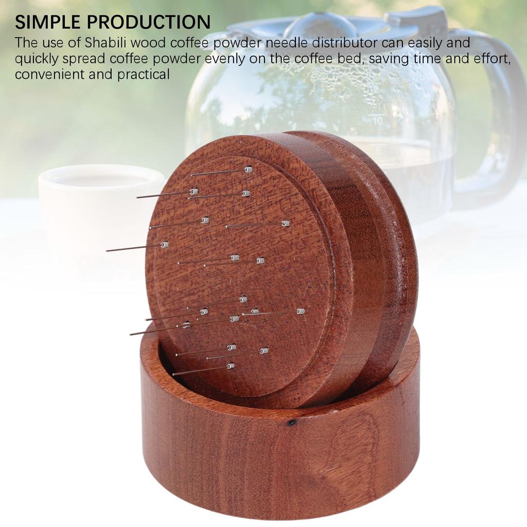 Coffee Needle Distributor Shabili Wood Time Labor Saving Wooden Grind Tamper Stirrer Tool