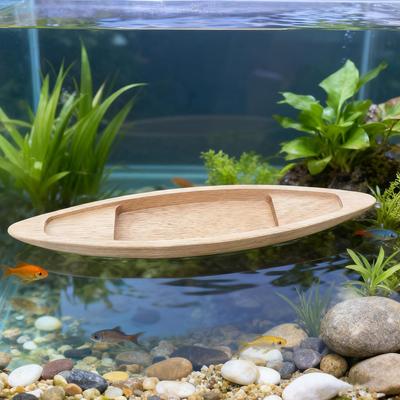 Wooden Boat Floating Miniature Figurines Unfinished Wood Boat Toy Room Decor For Home Bedroom Living Room Desktop Shelf Table