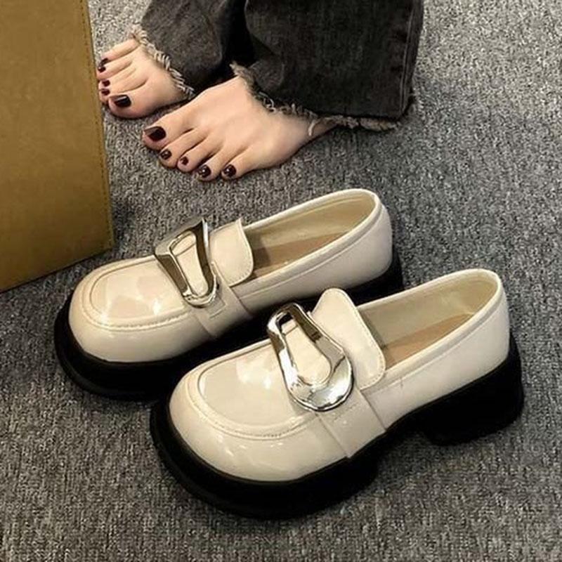 

Туфли-лодочки в стиле ретро с толстой подошвой и увеличенным ростом для женщин 2024 года, модные повседневные простые универсальные однотонные туфли-лодочки Mary Janes на лето 35