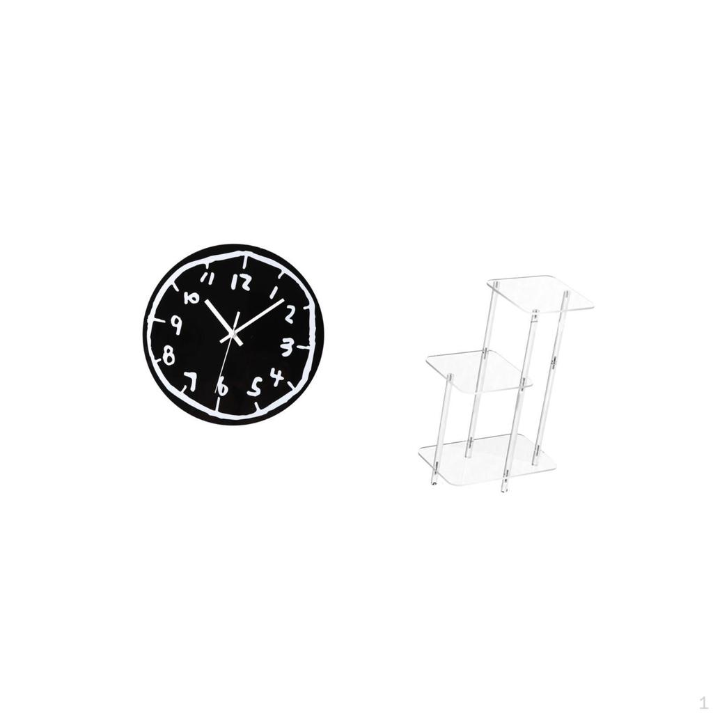 Minimalist Acrylic Wall Clock And Clear Display Stand Modern Art Ornament for Kitchen Office Bedroom