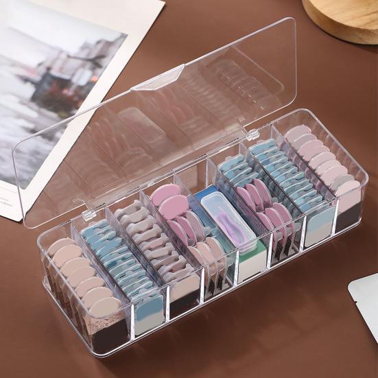 Contact Lenses Storage Box Transparent Design 12 Compartments Large Capacity Dustproof
