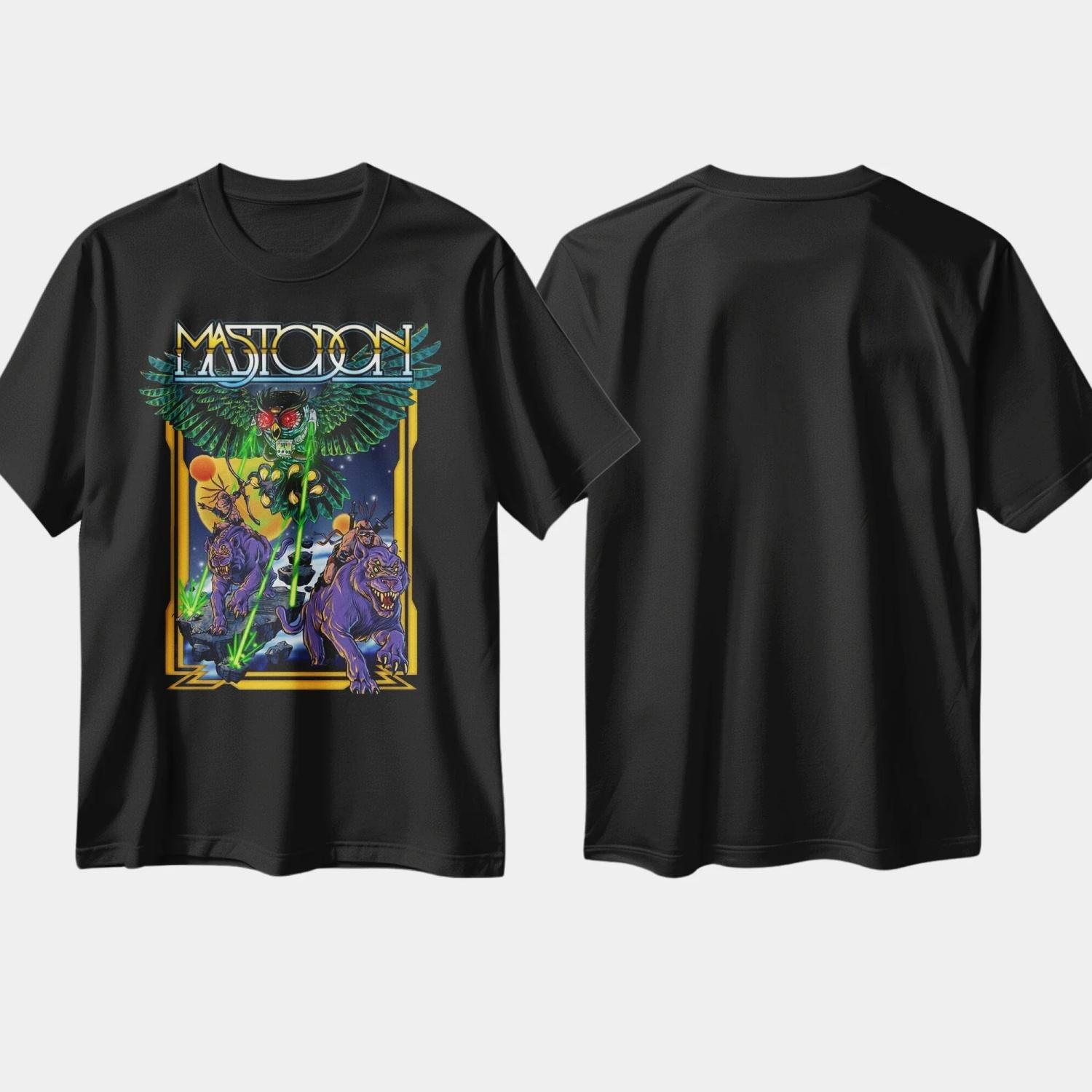 

Heavy Metal Band Rock T-Shirts for Mastodons 100% Cotton Tee Graphic Round-neck Short-sleeved Shirt S чёрный