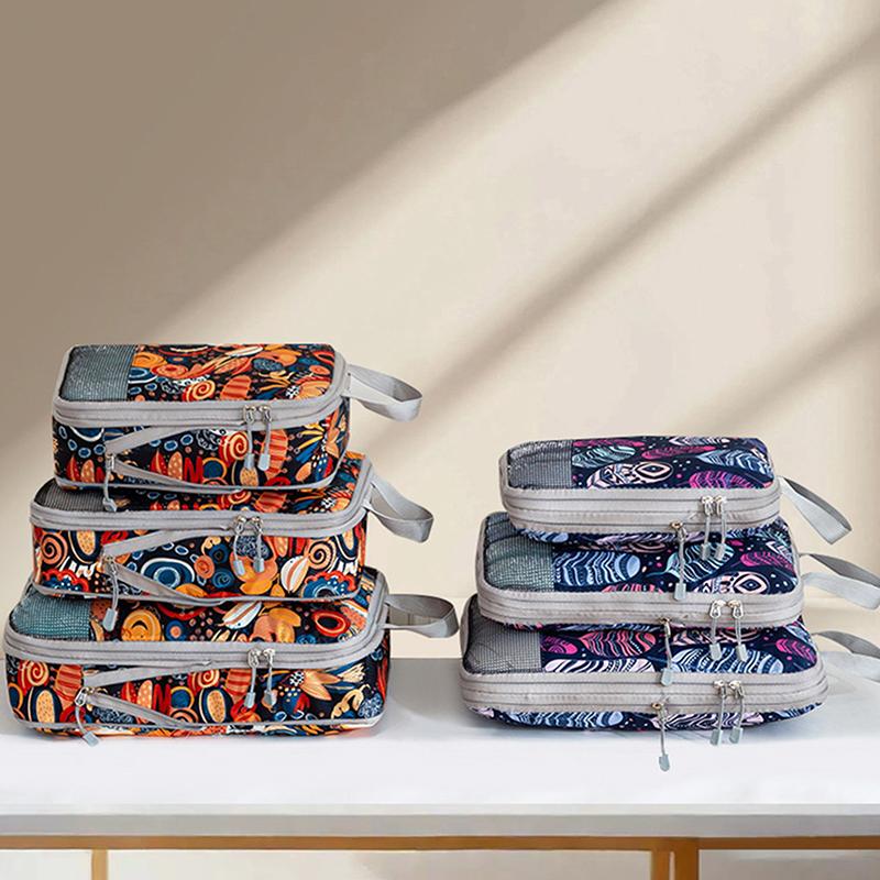 4Pcs Compression Storage Bag Large Capacity Foldable Packing Cubes Washable Expandable Luggage Storage Bags Set