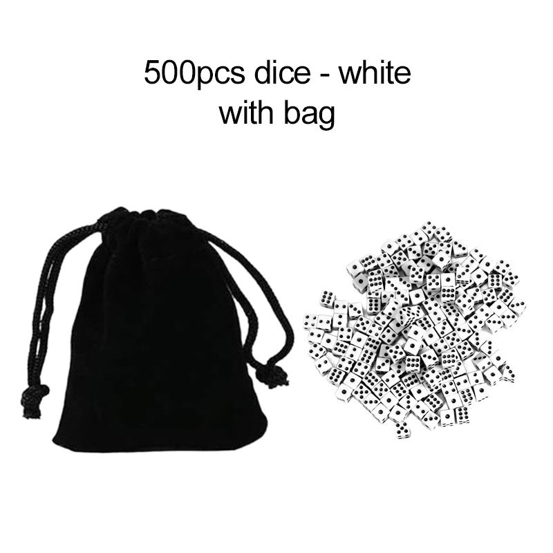 500pcs Mini Dice 8mm Acrylic 6-sided with bag for Party Leisure and Entertainment Gambling Props Chessboard Game Accessories TMZ