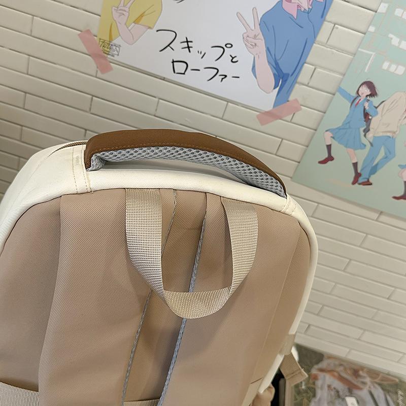 Color Block Large Capacity Junior High School Student Women's Backpack