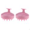 Silicone Shower Shampoo Body Wash Brush Massager Pink 2x