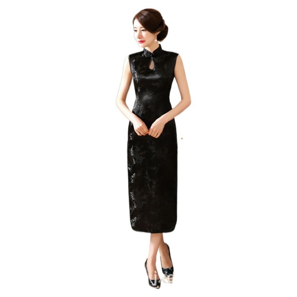 Floral Print Cheongsam Dresses Chinese Style Traditional Clothing Chinese Qipao  Evening Dress
