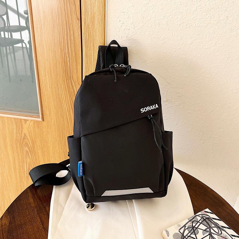 

Versatile, simple and trendy new travel lightweight mobile phone bag large capacity casual solid color shoulder messenger bag women чёрный