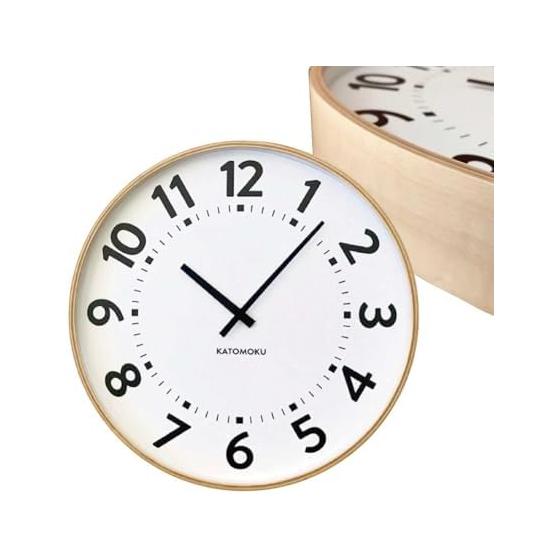 KATOMOKU plywood clock 17 natural km-106NA wall clock sweep movement diameter 36cm (quartz clock)