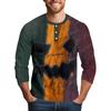 Men's Halloween Printed  Collar Three-Quarter Sleeve