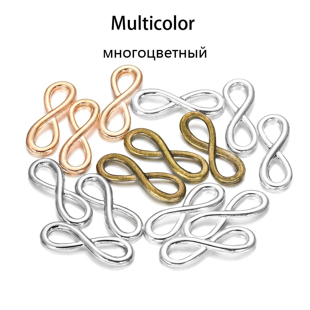 30Pcs 8*23mm Tibetan Bronze Charms Infinity Link Symbol Connectors For Pendants DIY Jewelry Making Craft Supplies Accessories