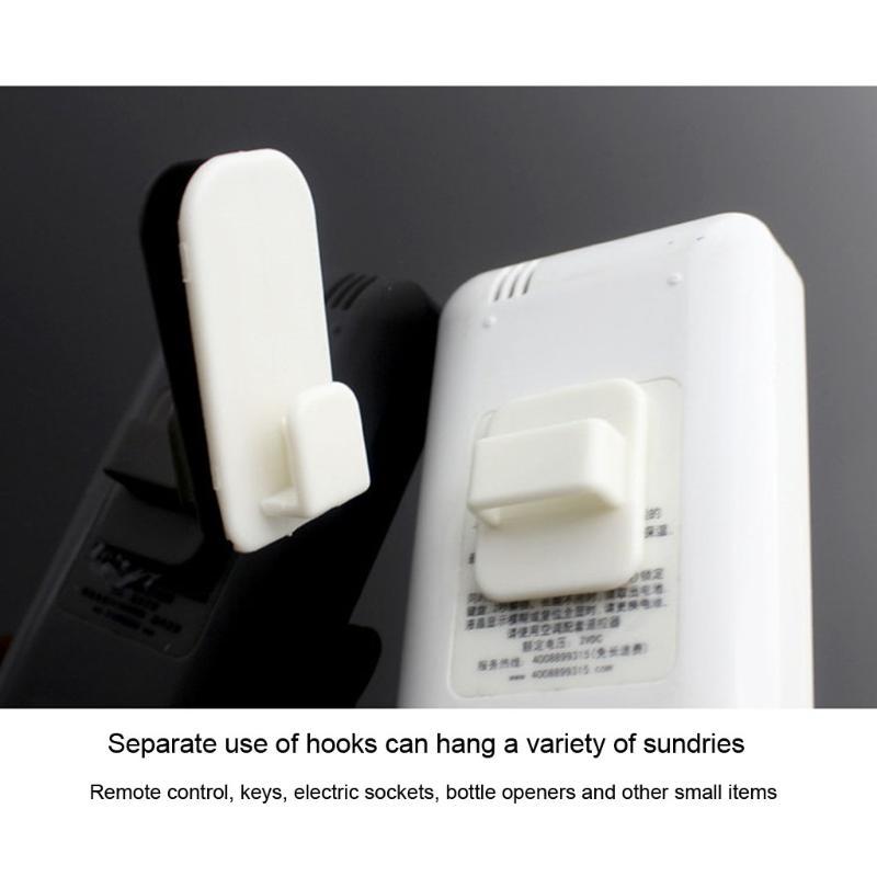 Wall Mount Remote Control Hanger 4 Pcs Adhesive Plastic Hook Set Holder
