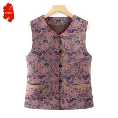 Elderly Women's Plus Size Floral Vest