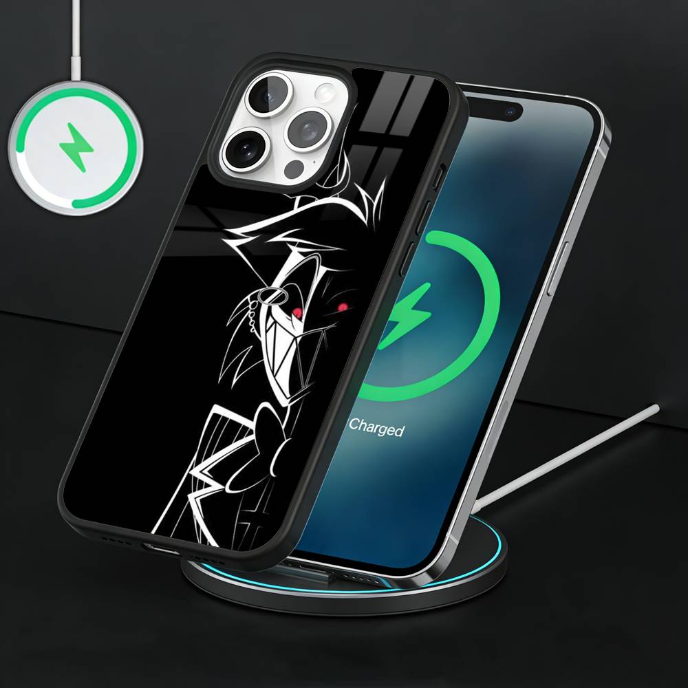 H-Hazbin Hotel Phone Case For iPhone17,16,15,14,13 Plus,Pro Max Magnetic For Magsafe Wireless Charging